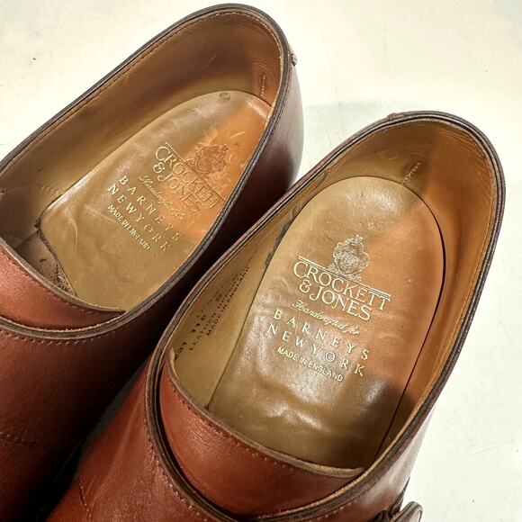 NEW HEELS Crockett & Jones x Barneys New York Ipswich Single Monk Strap Brown 8 - Picture 10 of 13